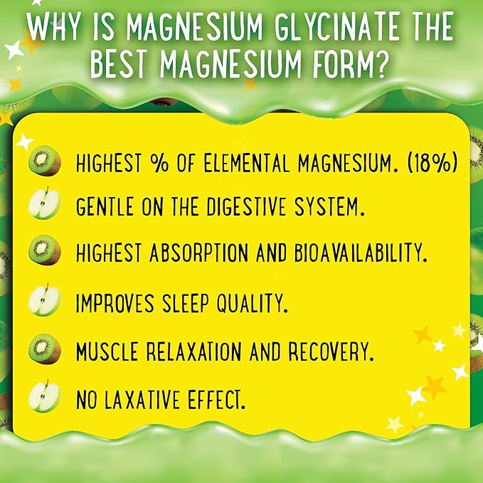 Magnesium Glycinate Gummies 400mg - Magnesium for Sleep, Calm, Relax & Muscle Relief with B6 & D3 and No Melatonin - Family-Friendly for Kids, Teens & Adults - Vegan & Non-GMO Supplement - 60 Count