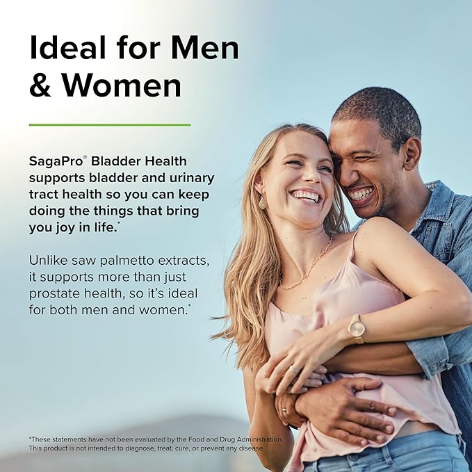 Terry Naturally SagaPro Bladder Health - 60 Capsules - Supports Bladder Strength & Function for Men & Women - Non-GMO, Vegan, Gluten Free - 60 Servings