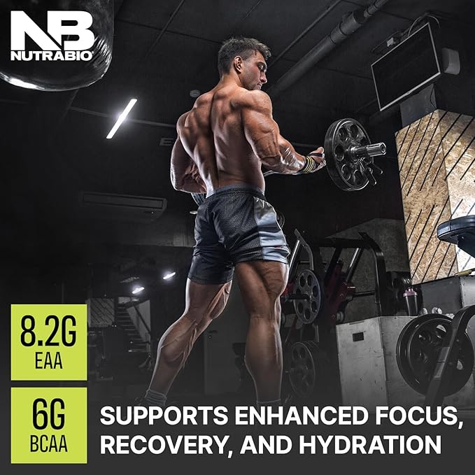 NutraBio Alpha EAA Hydration and Recovery Supplement - Full Spectrum EAA BCAA Matrix with Electrolytes, Nootropics, Coconut Water - Recovery, Energy, Focus, and Hydration Supplement - Peach Tea