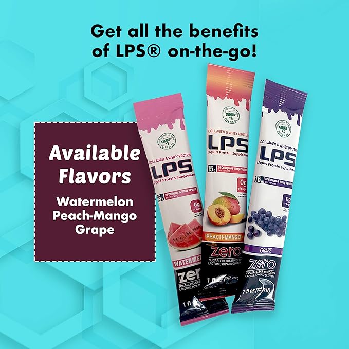 Nutritional Designs LPS Liquid Collagen & Whey Protein Supplement - Sugar-Free Non-GMO Drink - Promotes Healthy Skin & Hair for Men & Women (Watermelon)