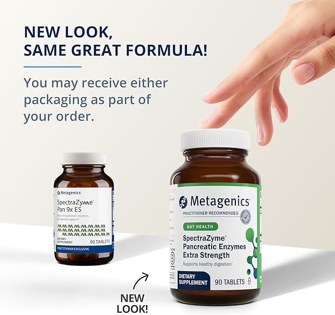 Metagenics SpectraZyme Pancreatic Enzymes Extra Strength - Bioactive Pancreatic Enzymes for Digestive Support* - 90 Servings