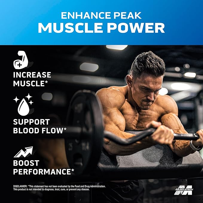 Muscletech Nitric Oxide Supplements for Men & Women, Muscle Builder (30 Capsules) - Nitric Oxide Booster Supplement Supports Muscle Gain & Performance - 400mg Peak ATP for Enhanced Strength