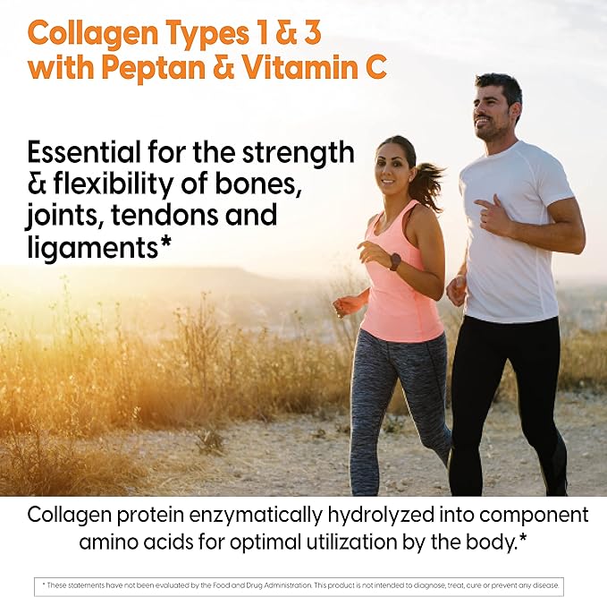 Doctor's Best Collagen Types 1 & 3 with Peptan, Non-GMO, Gluten Free, Soy Free, Supports Hair, Skin, Nails, Tendons & Bones, 1000 mg, 180 Tablets