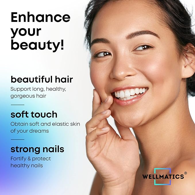 Biotin and Collagen Supplements - Hair Growth Vitamins - Made in USA - Hair and Nails Vitamins for Women - Biotin Vitamins for Hair Skin and Nails - Vitamin B Complex - Hyaluronic Acid - 60 Caps