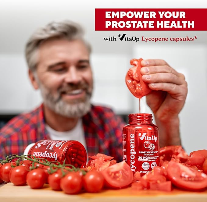 Lycopene Supplement - USA Made Lycopene 30mg - Lycopene Supplements for Men - Prostate Supplements for Men - Lycopene Supplements for Prostate Health, Heart Health & Immune Support - 120 Count