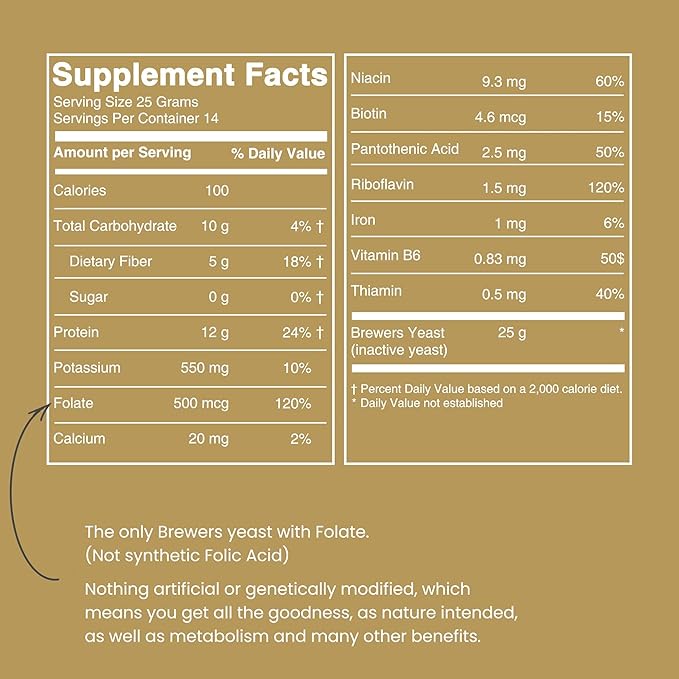 Lewis Labs Brewer's Yeast Flakes | Beer Yeast is A Rich Source of Amino Acids, B-Complex Vitamins, Minerals & Protein | Our Pure Bakers Yeast is Vegan, Keto, Paleo Friendly | Unsweetened, 2 Pack