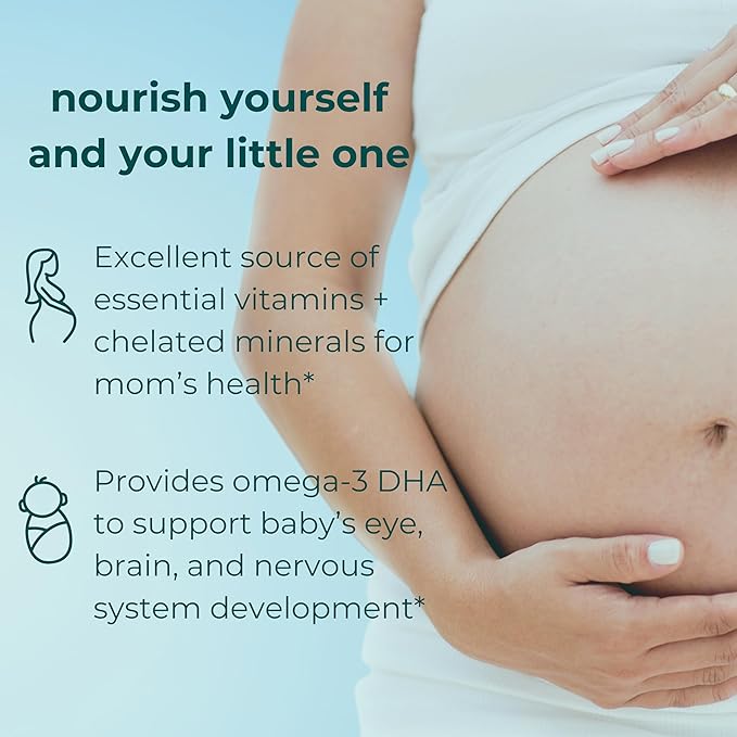 Iwi Life Prenatal Multivitamin, 60 Softgels (30 Servings), Vegan, Plant-Based Algae Omega 3 with EPA + DHA, Folate, Iron, Vitamin A, B12, C, D3, Calcium, Pregnancy Dietary Supplement for Mom & Baby
