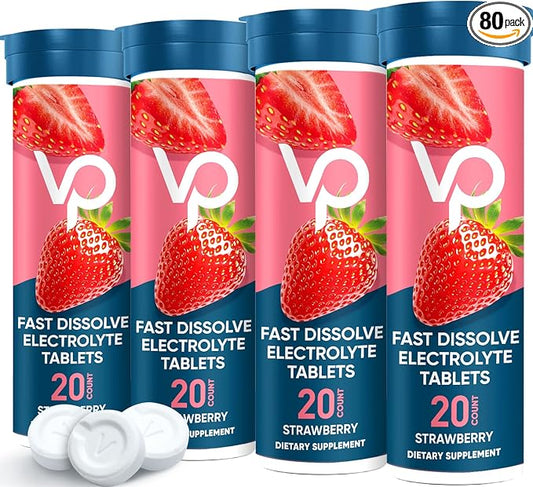 Venture Pal Chewable Electrolyte Tablets, Fast-Dissolve Sugar-Free Stick Salt Tablets - Variety Pack for Rapid Hydration, Outdoor Running, Hiking, Sports | Keto & Vegan Friendly | 80 Count (4 Pack)