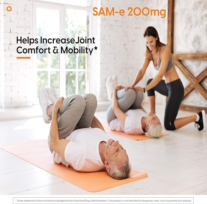 Doctor's Best SAM-e Mood & Joint Support & Liver Health (Pharmaceutical Grade/Non-GMO/Gluten Free/Vegetarian), Tablet, 60 Count (Pack of 1)