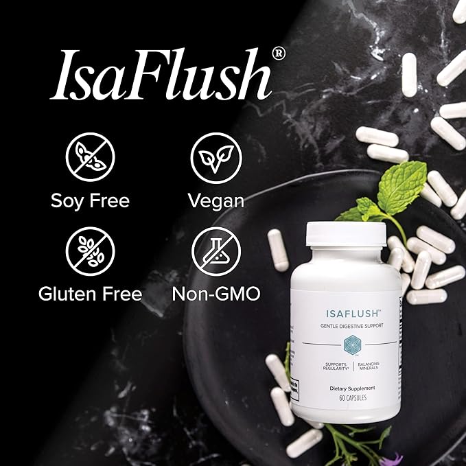 Isagenix IsaFlush - Gentle Digestive Support with Balanced Minerals Encouraging Regularity - No Harsh Laxatives - 60 Capsules