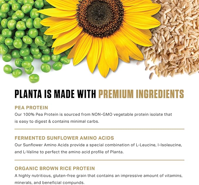 Ambrosia Planta - Premium Organic Plant-Based Protein | Vegan & Keto Friendly | Gourmet Flavors with No Bloating or Stomach Upset | Gluten & Soy Free | No Added Sugar | 25 Servings | Vanilla
