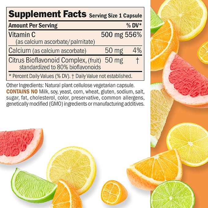 Andrew Lessman Vitamin C 500 Complex 360 Capsules – Non-Acidic Vitamin C Plus Citrus Bioflavonoids for Immune System and Anti-Oxidant Support, No Stomach Upset, Small Easy to Swallow Capsules