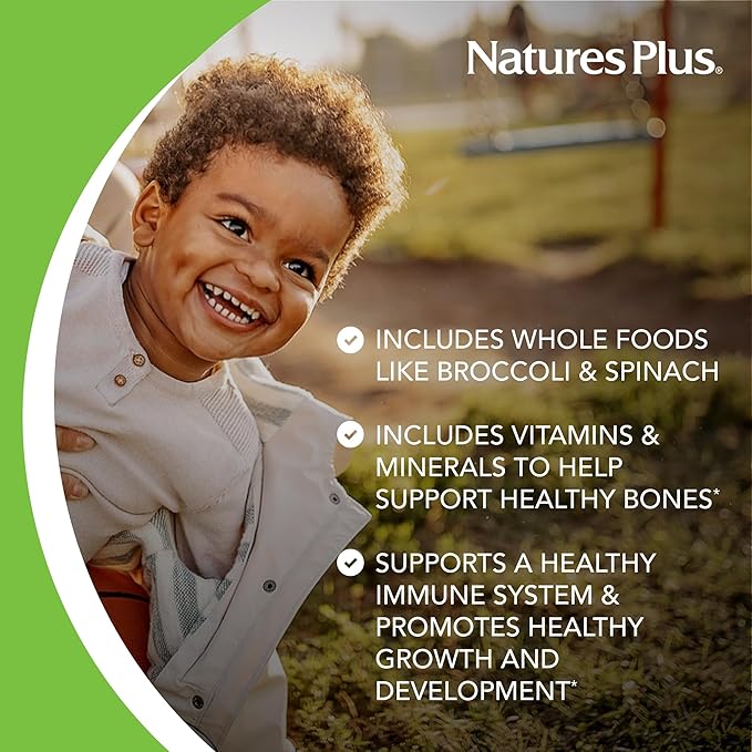 NaturesPlus Animal Parade Children's Chewable Multivitamin - 90 Animal-Shaped Tablets - Natural Assorted Flavors - Vegan, Gluten Free - 45 Servings
