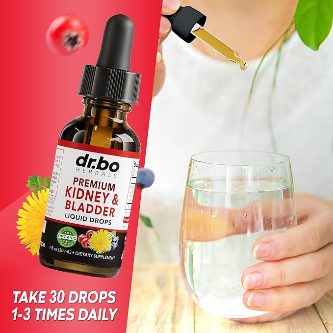 Kidney Support Supplement Bladder Health - Organic Kidney Bladder Supplements Drops Juniper Berry Cleavers Dandelion - Renal Kidney Cleanse Detox Urinary Tract Herbal Bladder Support Flush Kidneys 1oz