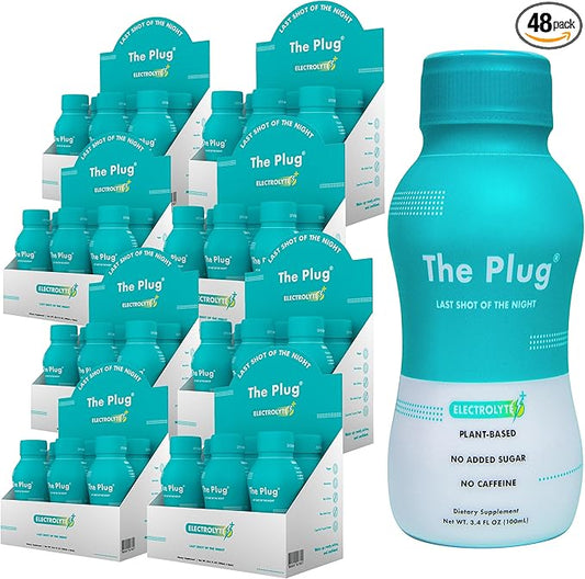 The Plug Cleanse Detox Drink, 48-Pack - All-Natural Plant-Based Electrolyte & Liquid Hydration Pack - Regain Key Nutrients Support Drink