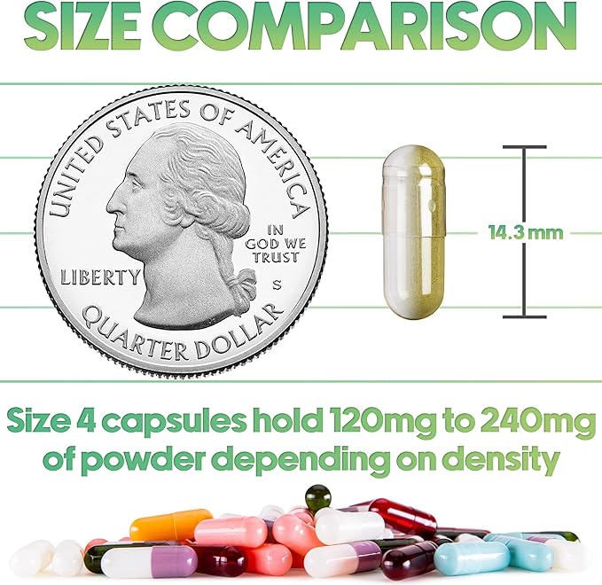 XPRS Nutra Gelatin Size 4 Separated Capsules - 500 Count Small Empty Capsules Separated in Bags - Clear Empty Pill Capsules - Size 4 Gel Capsules Empty- Pill Capsules Empty for DIY Supplement Filling