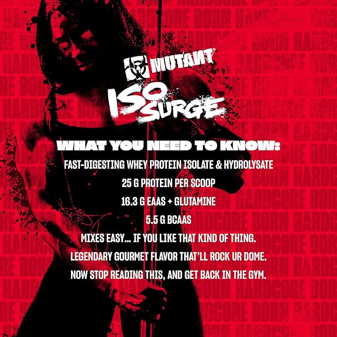 Mutant ISO Surge Whey Protein Isolate Powder Acts Fast to Help Recover, Build Muscle, Bulk and Strength, 1.6 lb (Cookies & Cream)