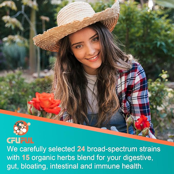 Probiotics for Women & Men - 300 Billion CFU, 24 Strains Probiotic + 15 Organic Herbs Prebiotics Blend, Daily Prebiotics and Probiotics for Digestive Health, Gut, Immune, Bloating - 2 Months Supply