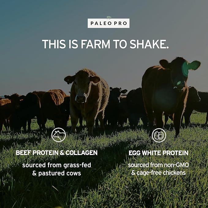 PaleoPro Protein Powder Grass-Fed, Pastured, Cage-Free Protein | Gluten Free, Dairy Free. No Sugar, Soy, Grains or Net Carbs | Paleo & Keto Friendly - 15 Servings (16 oz, Ancient Cacao)