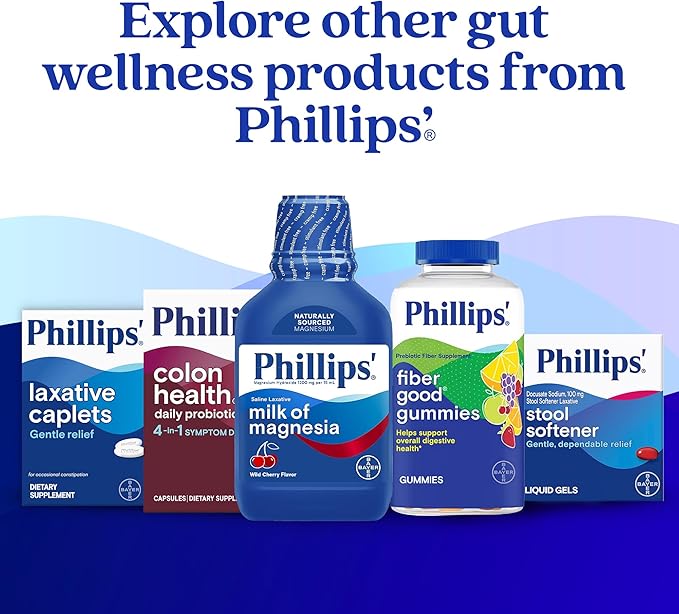 Phillips’ Fiber Good Gummies, Prebiotic Fiber Supplement with Inulin Soluble Fiber for Adults and Children, Fruit Flavored Daily Fiber Gummies, 4g of Fiber Per Serving , 90 Count