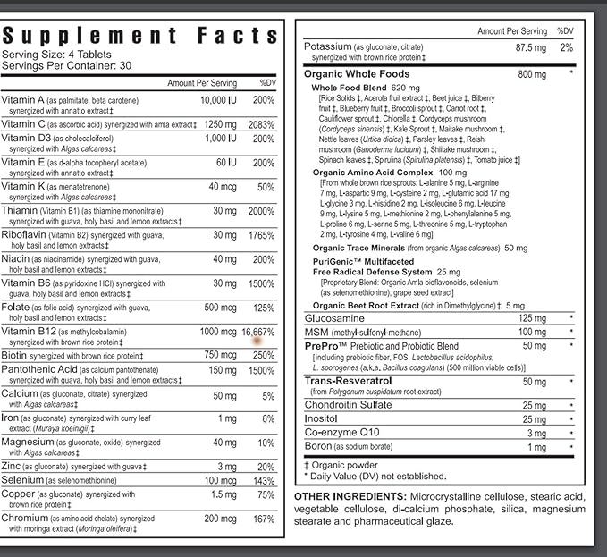 Youngevity Beyond Tangy Tangerine 2.0 Multi-Vitamin & Mineral Complex - Made with Natural & Whole Foods | 160,000 ORAC | 120 Tablets - 3-Pack