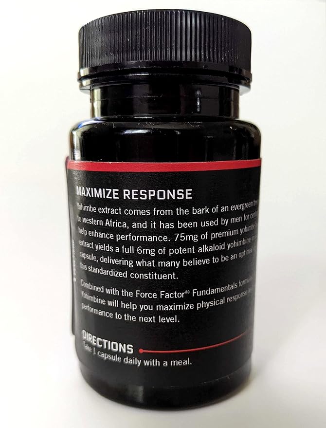 Force Factor Yohimbine Supplement for Men, Yohimbe Bark Extract with Superior Absorption to Enhance Performance, 6mg Yohimbine Bark Pills with Key Natural Ingredients, 90 Capsules (6-Pack)