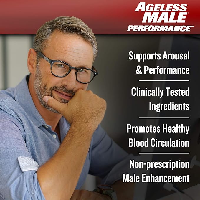 Performance Nitric Oxide Booster for Men - Promote Blood Circulation, Arousal, Energy Production, Drive, Stamina, Health Supplement (60 Tablets, 1 Bottle)