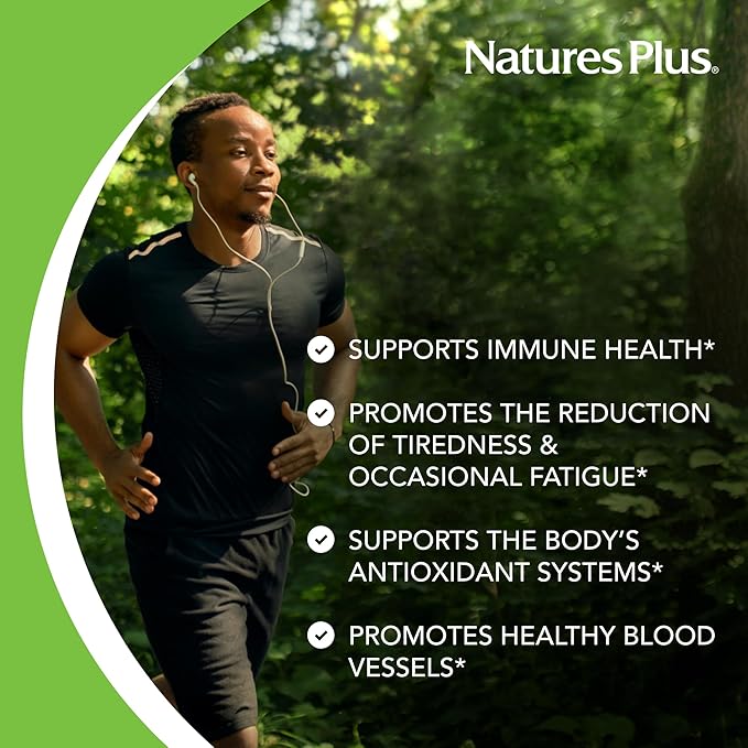 Natures Plus Vitamin C with Rose HIPS - 1000 mg Ascorbic Acid, 180 Vegetarian Tablets - Gluten-Free - 180 Servings