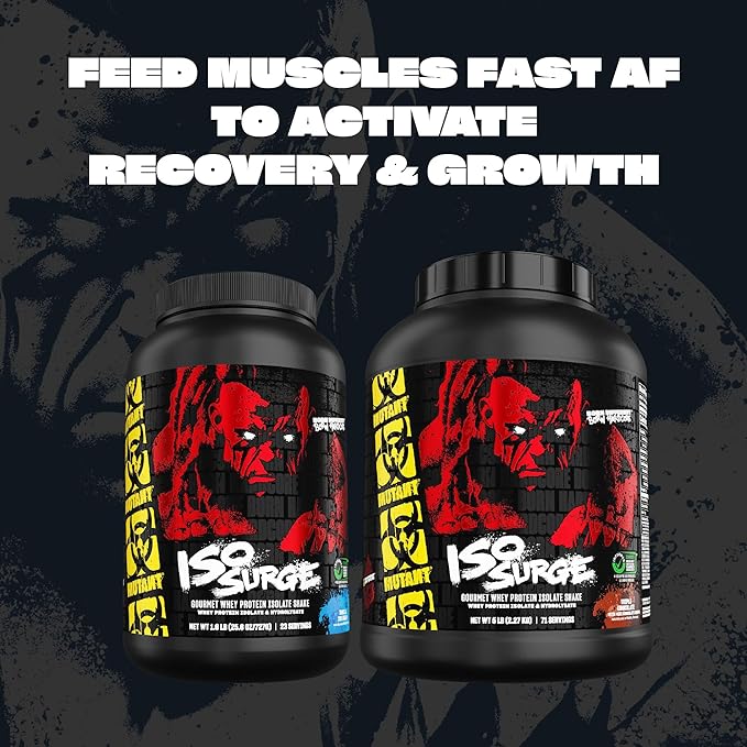Mutant ISO Surge Whey Protein Isolate Powder Acts Fast to Help Recover, Build Muscle, Bulk and Strength, 1.6 lb (Cookies & Cream)