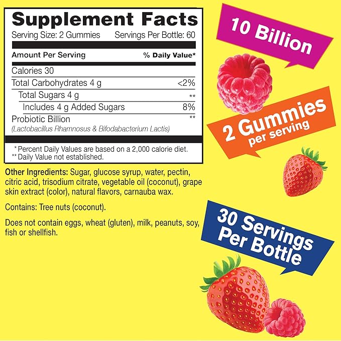 Probiotics for Women Gummies (2 Pack) - 10 Billion CFU - for Digestive Support, Gut Health, and Feminine Health Support -Berry Flavor - Vegan, Delayed Release Womens Probiotic - 60 Gummies