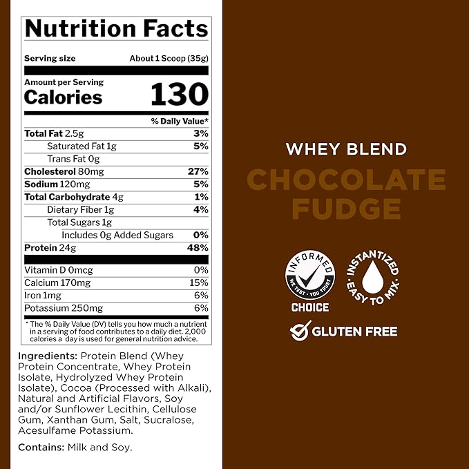 Rule One Proteins, R1 Whey Blend - Chocolate Fudge, 24g Fast-Acting Whey Protein Concentrates, Isolates, and Hydrolysates Per Serving with Naturally Occurring EAAs and BCAAs, 10lbs