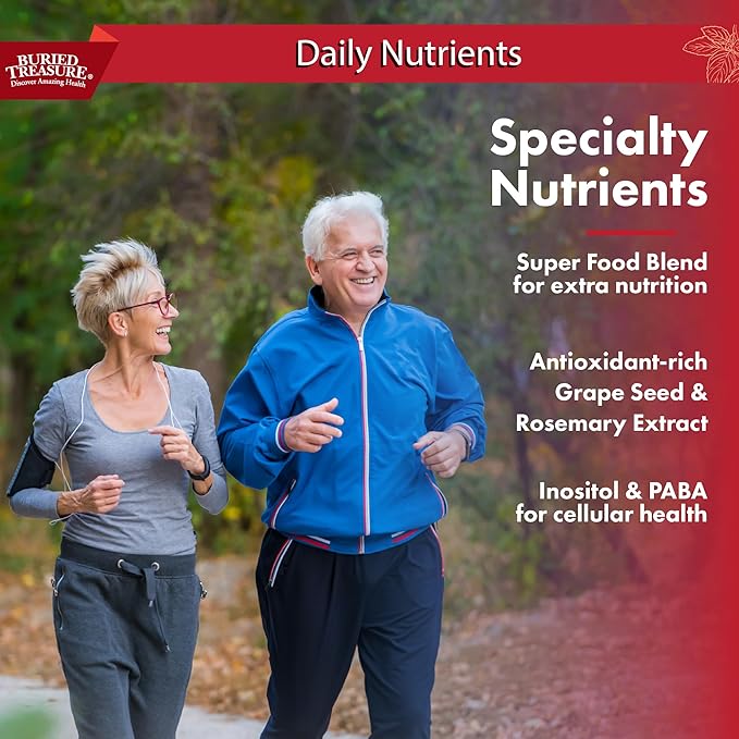 Buried Treasure Active 55 Plus - 32 serv, Liquid Multivitamin for Seniors, Vegan, Sugar-Free, Natural Immune Support, Vitamins & Super-Foods Blend