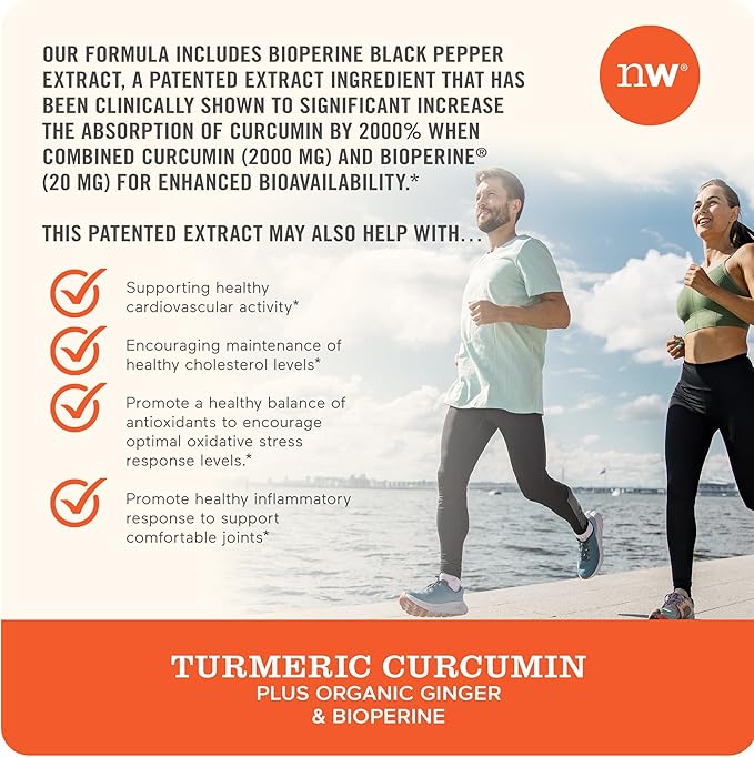 NatureWise Curcumin Turmeric 2250mg | 95% Curcuminoids & BioPerine Black Pepper Extract | Advanced Absorption for Joint Support [2 Month Supply - 180 Count]