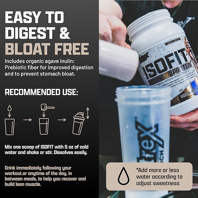 Nutrex Research IsoFit Whey Protein Powder Instantized 100% Whey Protein Isolate (30 Servings (Pack of 1), Cookies & Cream)