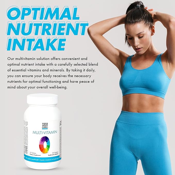 Yes You Can! Daily Multivitamins for Men and Women - Helps Assist Overall Health & Well-Being, Contains Antioxidants, Rich in Vitamin A, B, C & E - Daily Vitamins - 30 Tablets - 4 Pack