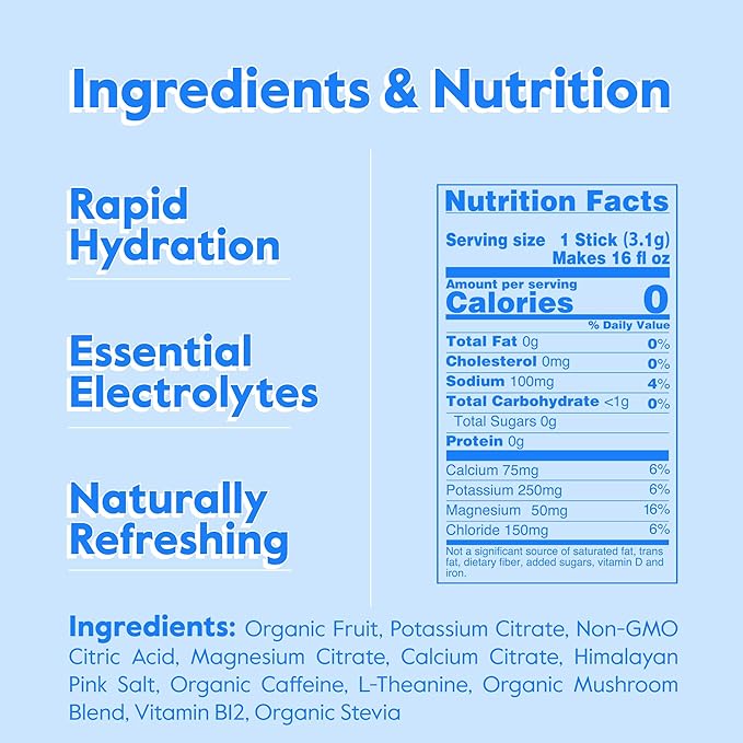 Nectar Energy Booster - Organic Caffeine, B12 & Electrolytes - Sugar Free & Zero Calorie – Healthy Coffee, Energy Drink & Soda Alternative – Hydration & Energy Supplement (Lemon 30 Powder Packets)