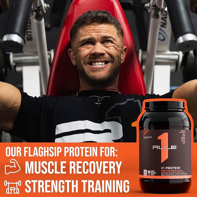Rule One Proteins R1 Protein - 25g Fast-Acting, Super-Pure 100% Isolate and Hydrolysate Protein Powder with 6g BCAAs (5 Pounds*, Chocolate Peanut Butter)
