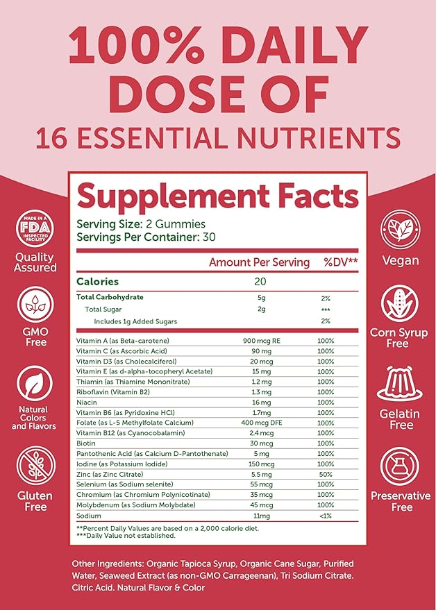 Lunakai Collagen and Women's Multivitamin Gummies Bundle - Non-GMO Anti Aging Supplements with Biotin, Zinc, Vitamin C and E - 100% Daily Value of 16 Essential Vitamins and Minerals - 30 Days Supply
