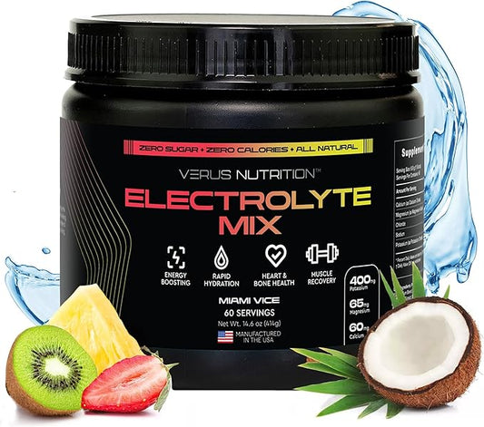 Electrolytes Powder No Sugar- Zero Calorie Hydration Powder | Sugar Free Electrolytes for Fasting, Keto & Vegan | Natural Ingredients Electrolyte Mix for Energy Boost, 60 Servings