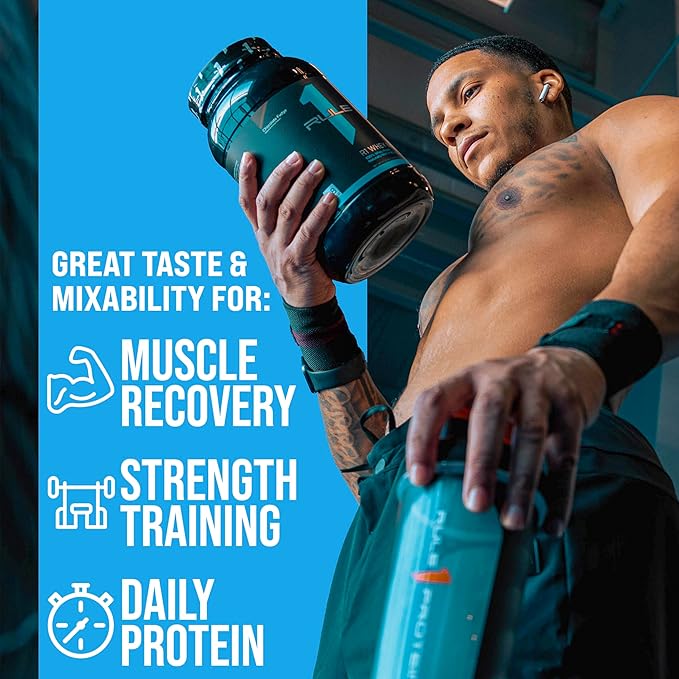 Rule One Proteins Whey Blend - Mint Chocolate Chip, 24g Fast-Acting Whey Protein Concentrates, Isolates, and Hydrolysates Per Serving, with Naturally Occurring EAAs and BCAAs, 2lbs