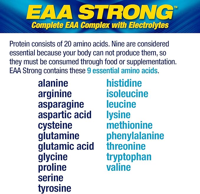 Maximum Human Performance Mhp Eaa Strong, All 9 Essential Amino Acid Supplements, Electrolytes, Lemon Lime