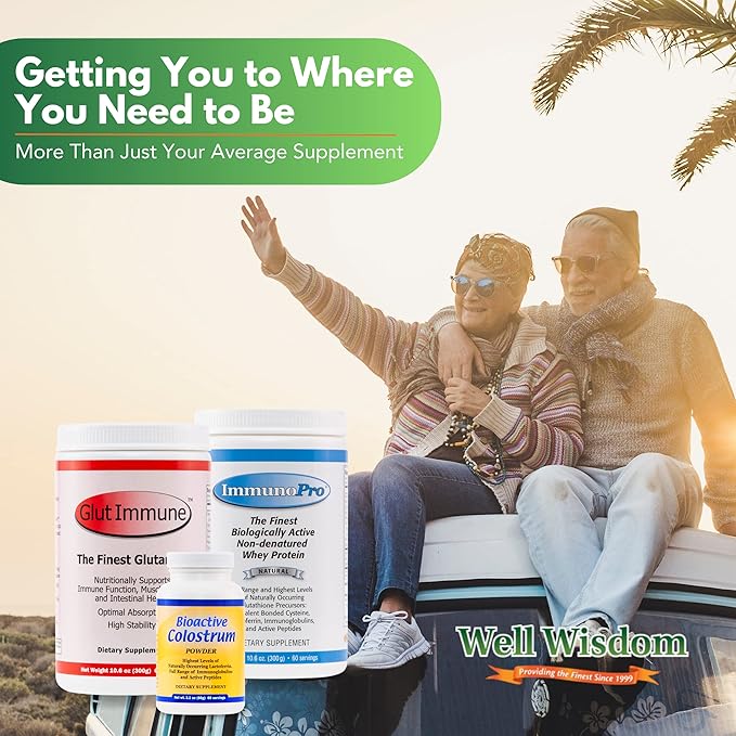 Bioactive Colostrum Well Wisdom 60g Bovine Colostrum Supplement Powder - Grass-Fed Year-Round Colostrum Powder Natural Immune Recovery Supplement