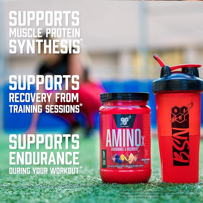 BSN Amino X Muscle Recovery & Endurance Powder with BCAAs, Intra Workout Support, 10 Grams of Amino Acids, Keto Friendly, Caffeine Free, Flavor: Fruit Punch, 70 Servings (Packaging May Vary)