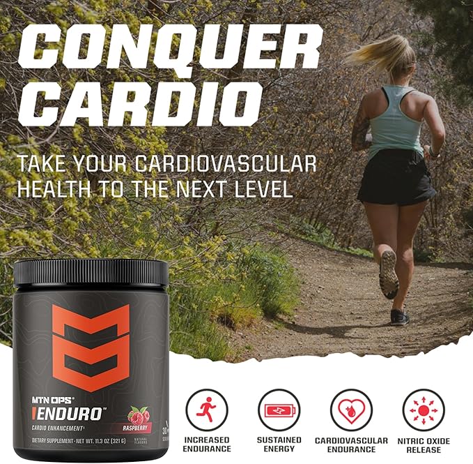 MTN OPS Enduro Nitric Oxide Supplement & Stim-Free Pre Workout - 30 Servings - with Magnesium Citrate, Beet Root Powder, Niacinamide, L Arginine & L Citrulline - Pink Lemonade Flavor