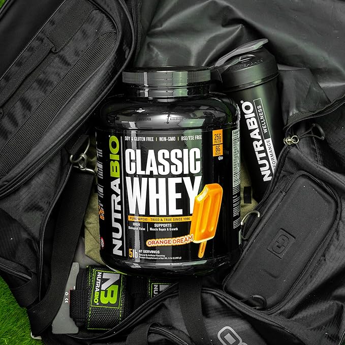 NutraBio Classic Whey Protein Powder- 25G of Protein Per Scoop - Full-Spectrum Amino Acid Profile - No Fillers, Artificial Colors, Preservatives - Orange Dream, 2 Pounds