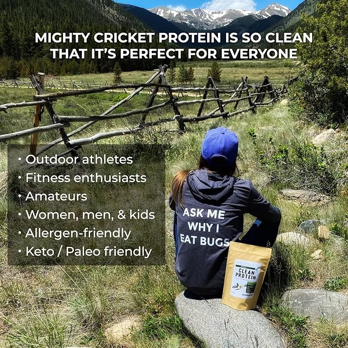 Mighty Cricket Protein Powder. 20g Clean Prebiotic Cricket Protein. No Sugar, Low Carbs, Gluten & Dairy Free. Keto & Paleo, 100% Natural Ingredients. Chocolate, 1 lb (Pack of 2)