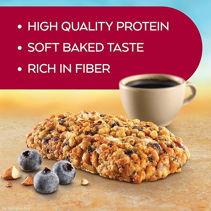 Atkins Soft Baked Energy Bars, Blueberry, 15g Protein,2g Sugar, Excellent Source of Fiber, Low Carb, 4 Packs (5 Bars Each) & Chocolate Almond Butter Protein Meal Bar, Keto Friendly, 5 Count