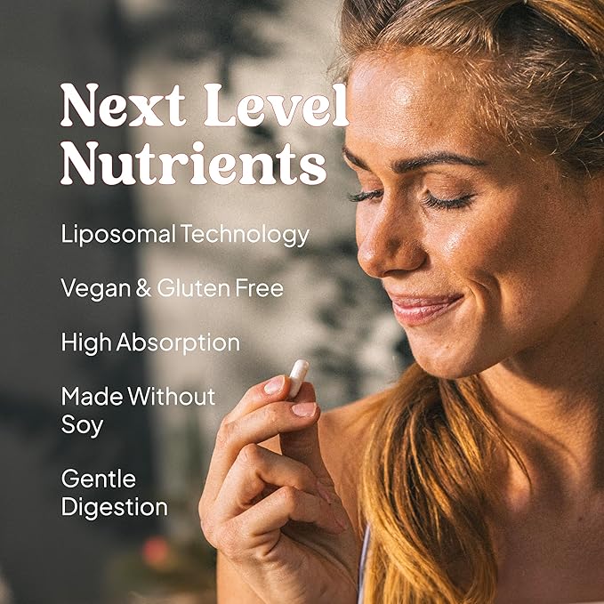 KAL Liposomal Multivitamin - High Potency Liposomal Vitamin C, D-3, and More - Men and Women Multivitamin for Cardiovascular and Nervous System Support - 30 Servings, 60 VegCaps