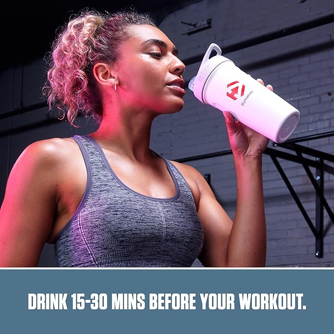 Dymatize Energyze Pre Workout Powder for Men and Women, Peach Mango Flavor, 150mg Caffeine, 5g BCAAs, Performance Blend of L-Theanine, L-Tyrosine, L-Citrulline, No Sugar, 30 Servings