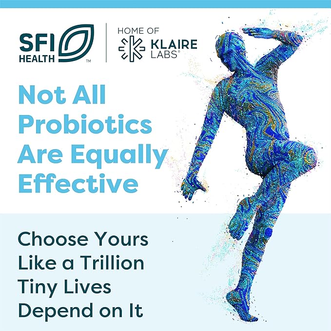 Klaire Labs SFI Health Ther-Biotic Synbiotic 50 Billion CFU Daily Probiotics for Women & Men - Pre and Probiotic with Low-FODMAP Certified Prebiotic, 7 Probiotics for Sensitive Stomachs (30 Capsules)